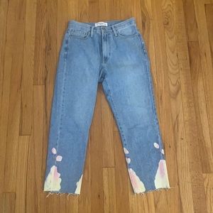 Just black denim tie dye jeans